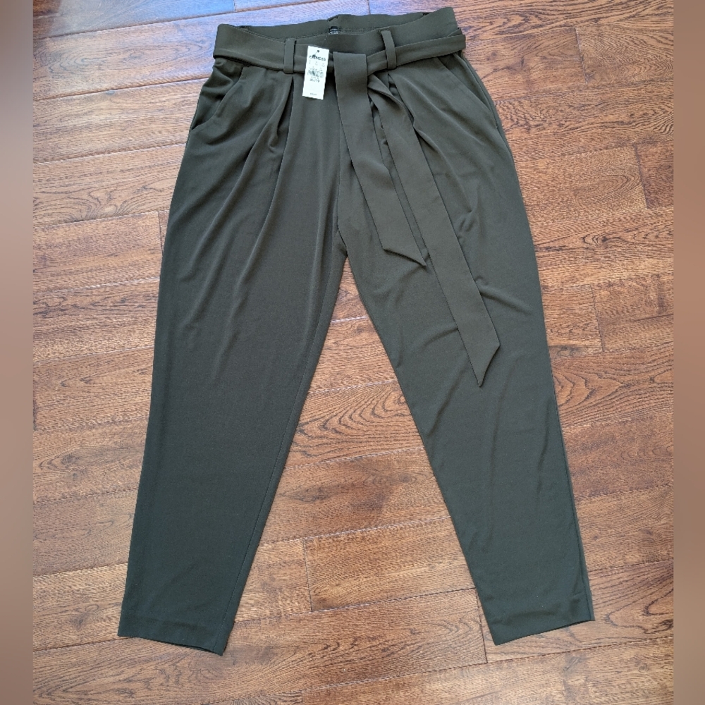 NWT Express Lightweight Dress Pant Trousers Olive Green Size XSP